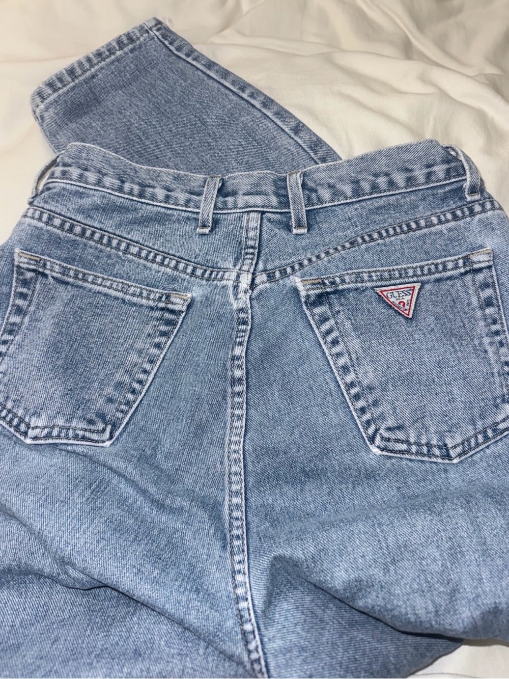 Vintage Guess USA Mom Jeans Vtg Size 32 fits 29-30 Light Wash High Rise 90s